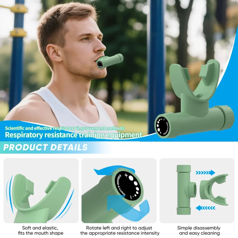 NNEOBA Breathing Trainer – Adjustable Lung Respirator Fitness Training Device